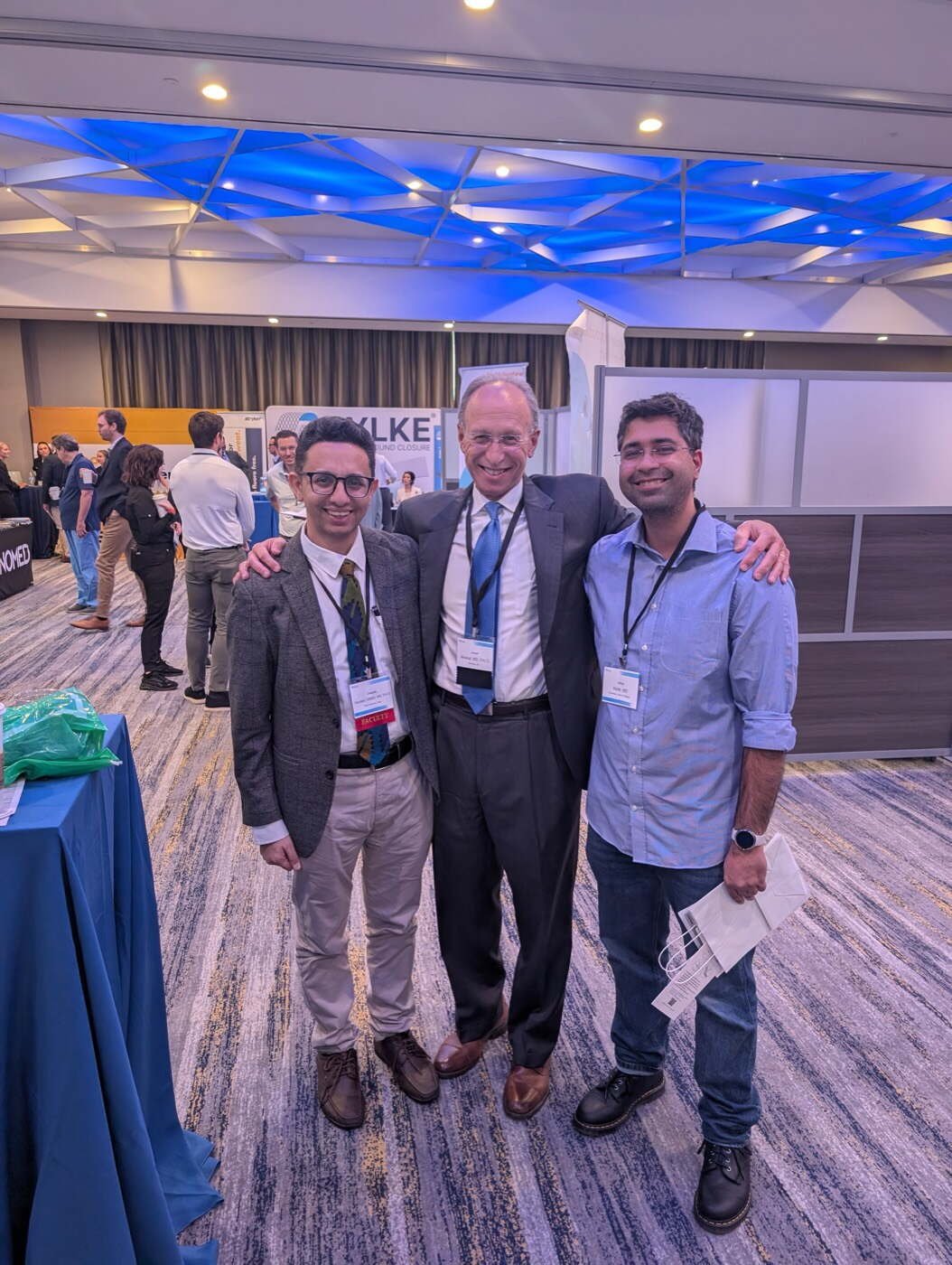 Dr Aditya Malik with Dr Deepak Gautam and Professor Joseph Moskal at the anterior hip course in Houston