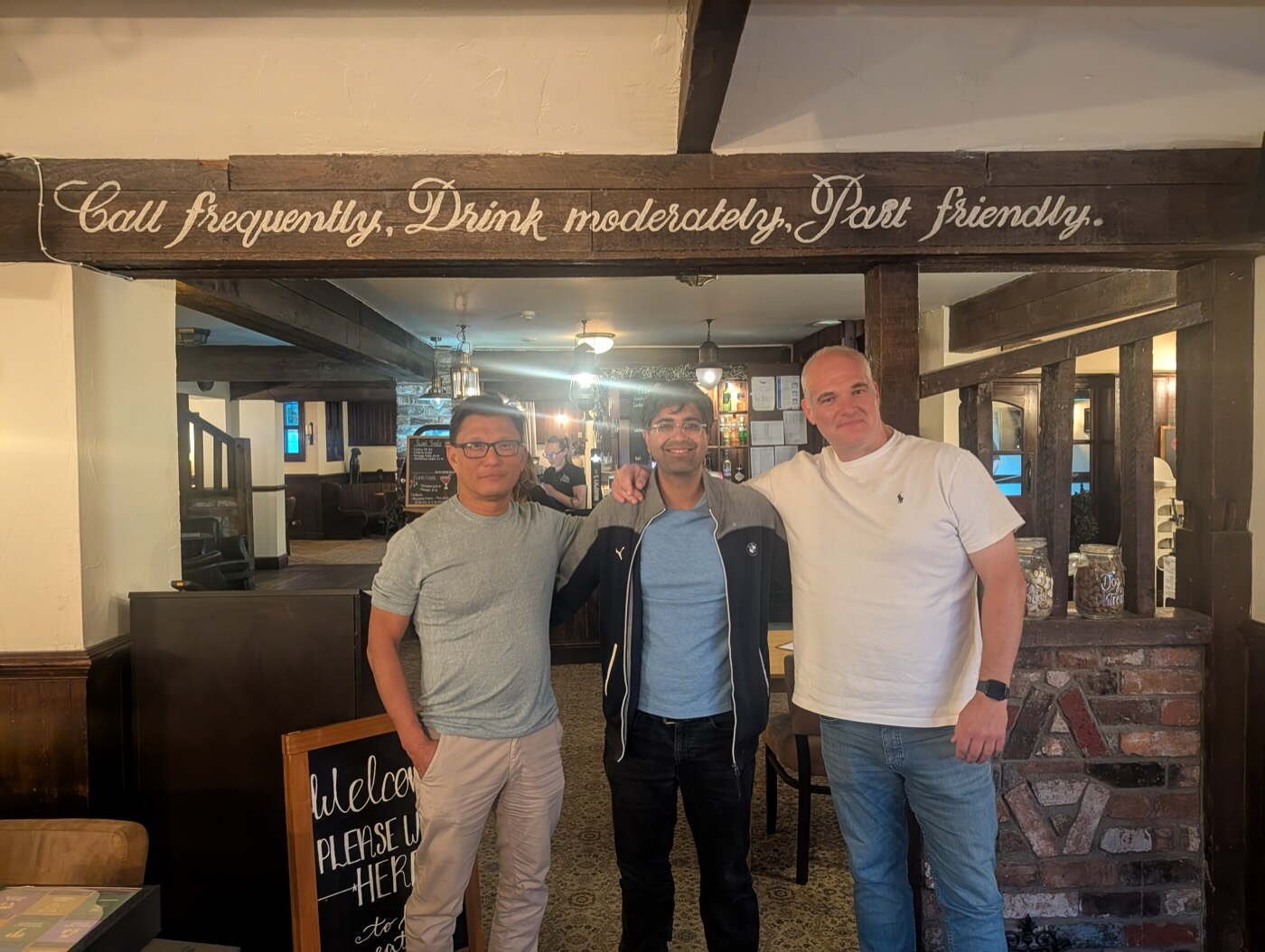 Dr Aditya Malik with his fellowship trainers Mr Richard Jeavons and Mr Raymond Liow at North Tees