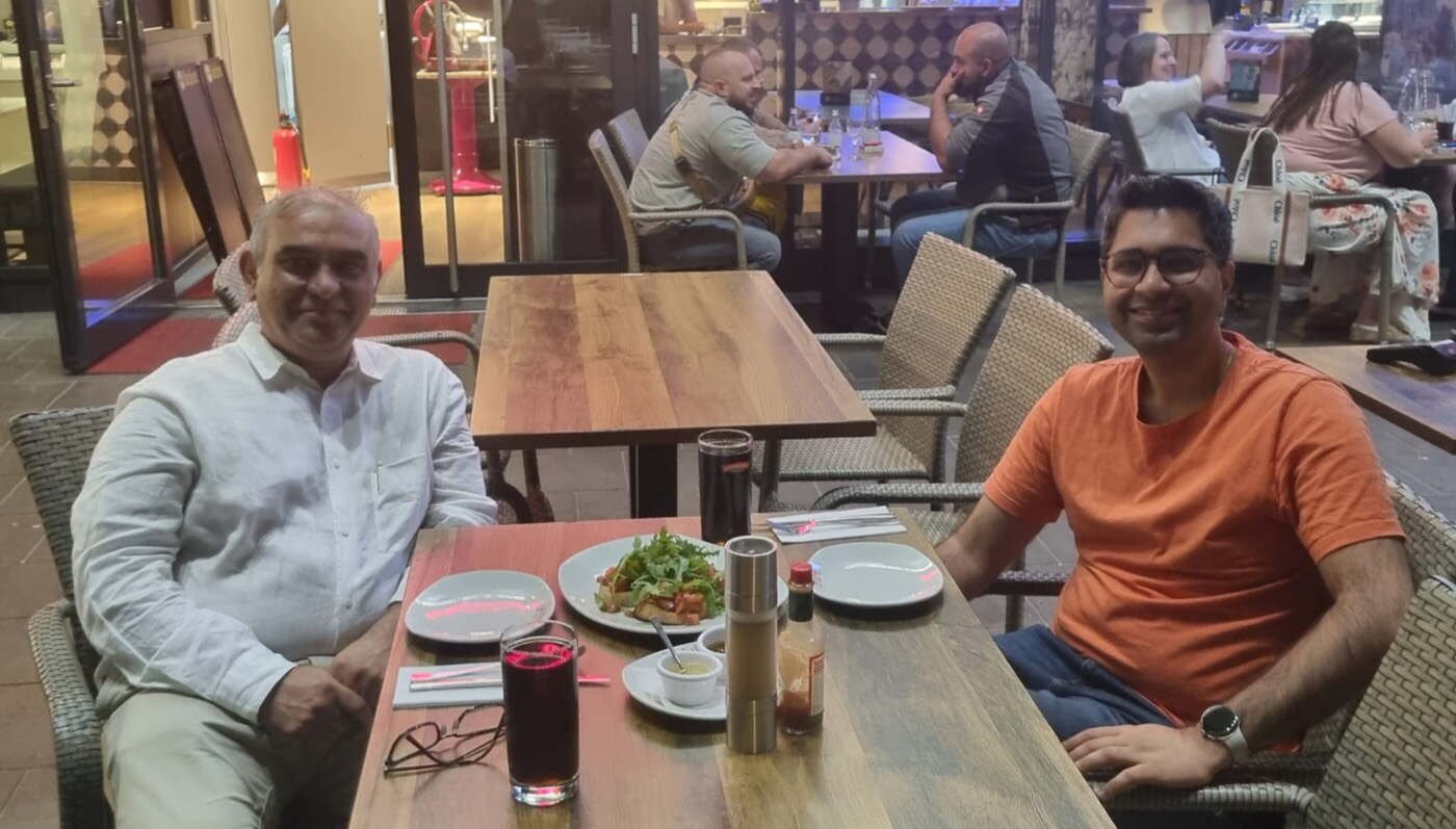 Dr Aditya Malik with Dr Arpit Jariwala, consultant upper limb surgeon in Dundee
