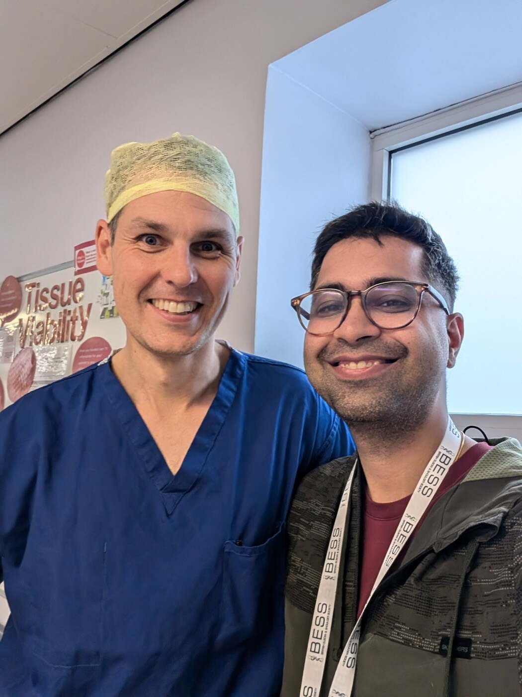 Dr Aditya Malik with Mr Richard Heasley, consultant orthopaedic surgeon