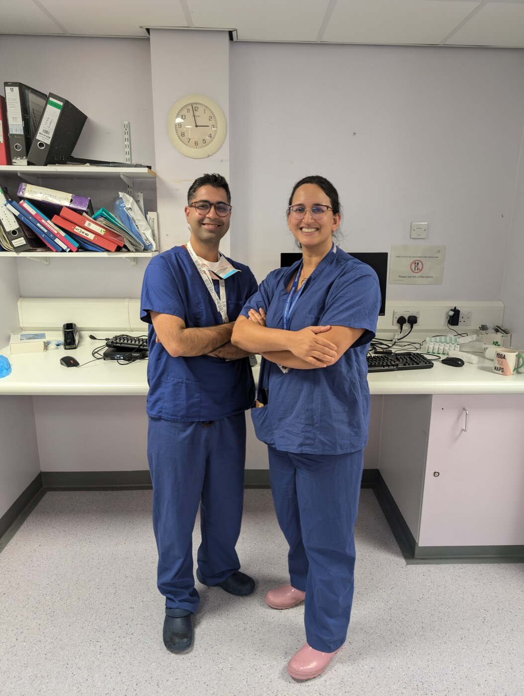 Dr Aditya Malik with Dr Somashree Chatterji, consultant orthopaedic surgeon in Manchester